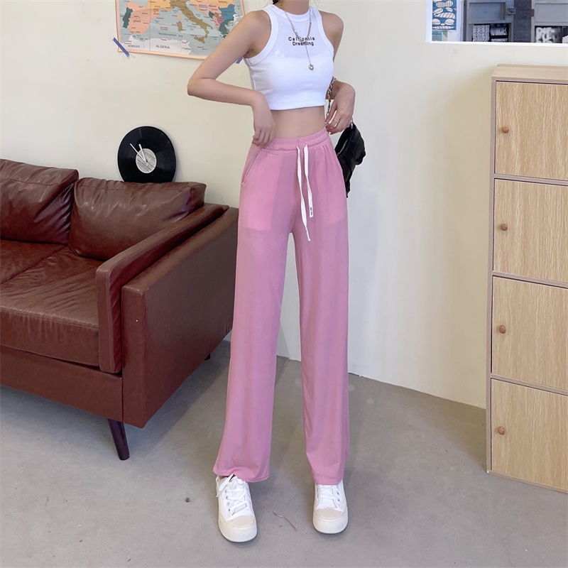 Quần Dài Nữ Ống Rộng Lưng Cao Thời Trang Hàn Quốc Mới