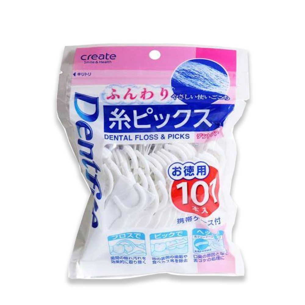 Tăm Chỉ Làm Sạch Kẽ Răng Dentfine Nhật Bản (Gói 101 chiếc)