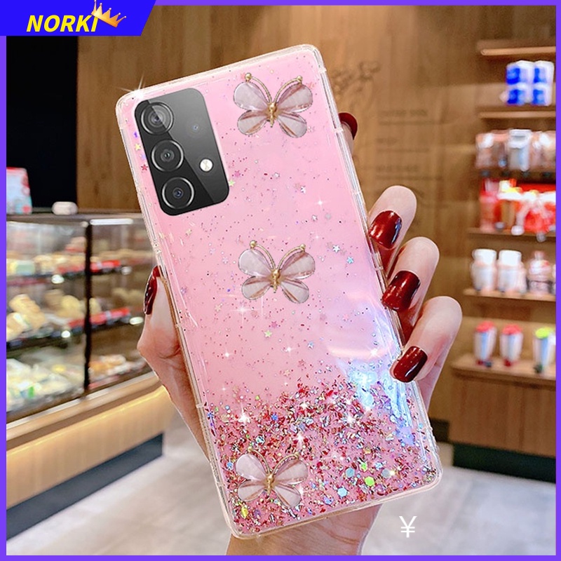 Ốp Điện Thoại Mềm Trong Suốt Chống Sốc Hình Bướm 3D Cho Samsung Galaxy A73 A72 A53 A52 A52S A42 A33 A32 A23 A22 A12 M12