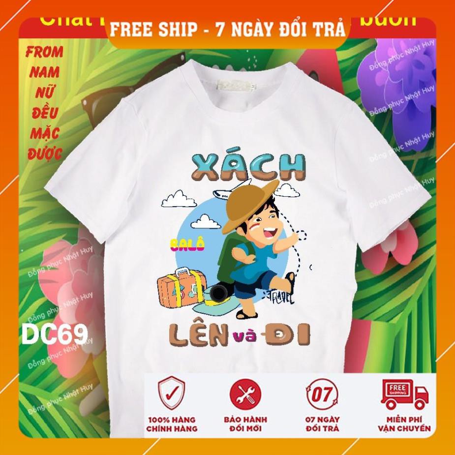 áo nhóm đi chơi DC69, du lịch biển, phông, thun, chất đẹpMÃI BÊN NHAU BẠN NHỚ, XÁCH BALÔ LÊN VÀ ĐI