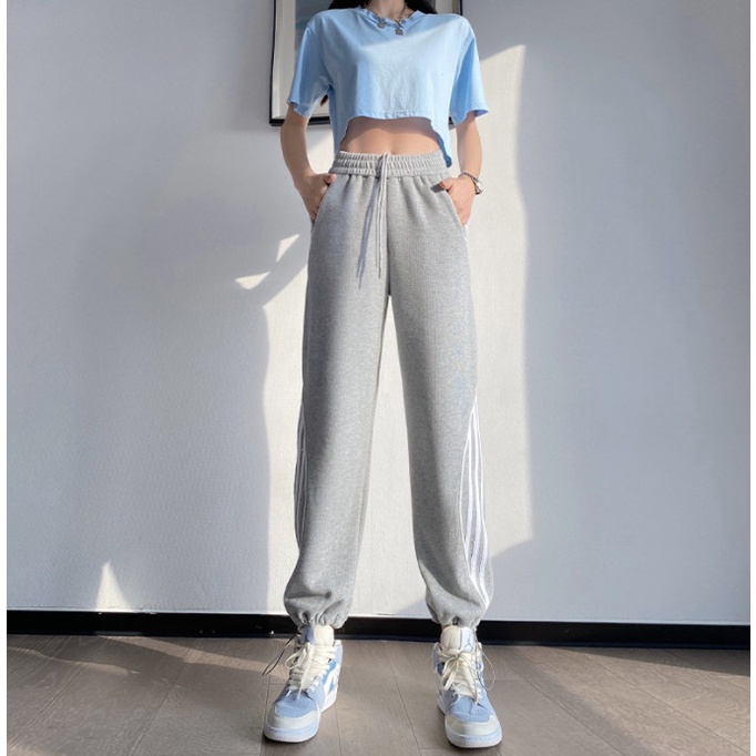 Quần Jogger Thể Thao Sọc Trắng Doris.1996, Quần Jogger Vải Nỉ Mềm Mịn, Miễn Phí Đổi Trả 7 Ngày DR0113