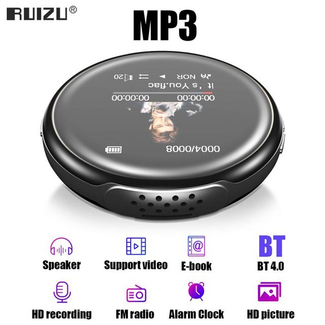 (QUÀ TẶNG 99K)Máy nghe nhạc Ruizu M1 kết nổi Bluetooth, dạng tròn, kèm loa ngoài, có thể nghe nhạc, ghi âm, ebook...