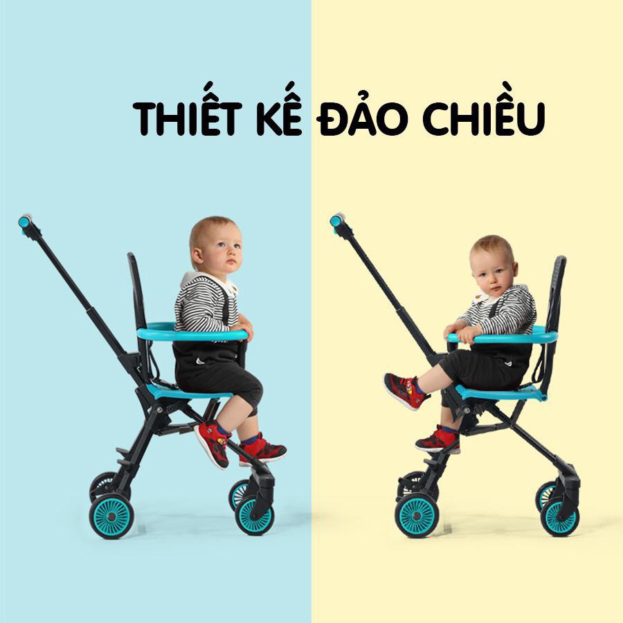 Xe Đẩy đảo chiều vovo/playkids gấp gọn 3,5kg mẫu mới 2020