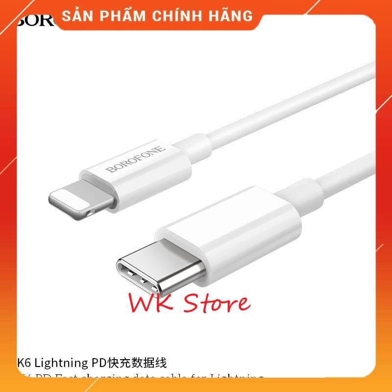 Cáp sạc nhanh PD Iphone 20W Borofone CK6 (Chính hãng, BH 1 năm)