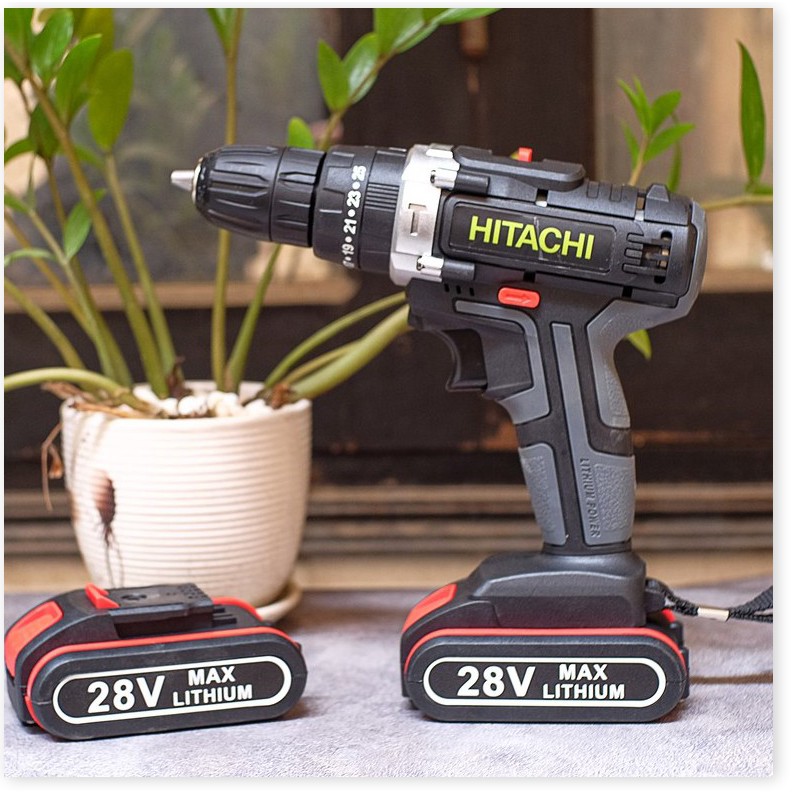 MÁY KHOAN PIN HITACHI 28V 3 chức năng  khoan tường - Máy Bắt Vít, Khoan Sắt 28V