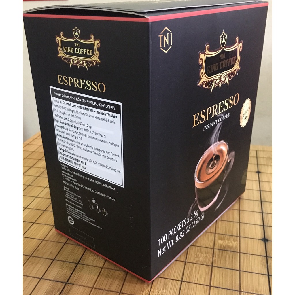 Cà Phê Hoà Tan ESPRESSO - King Coffee Hộp  100 Gói