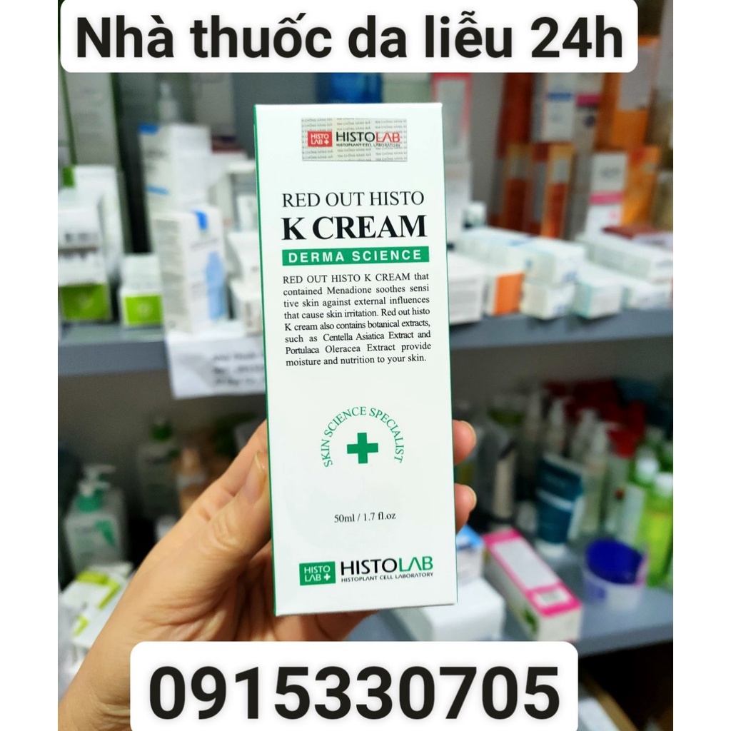 Kem dưỡng phục hồi vitamin K, peptide, B5, tinh chất rau má centella Red Out Histo K Cream Histolab
