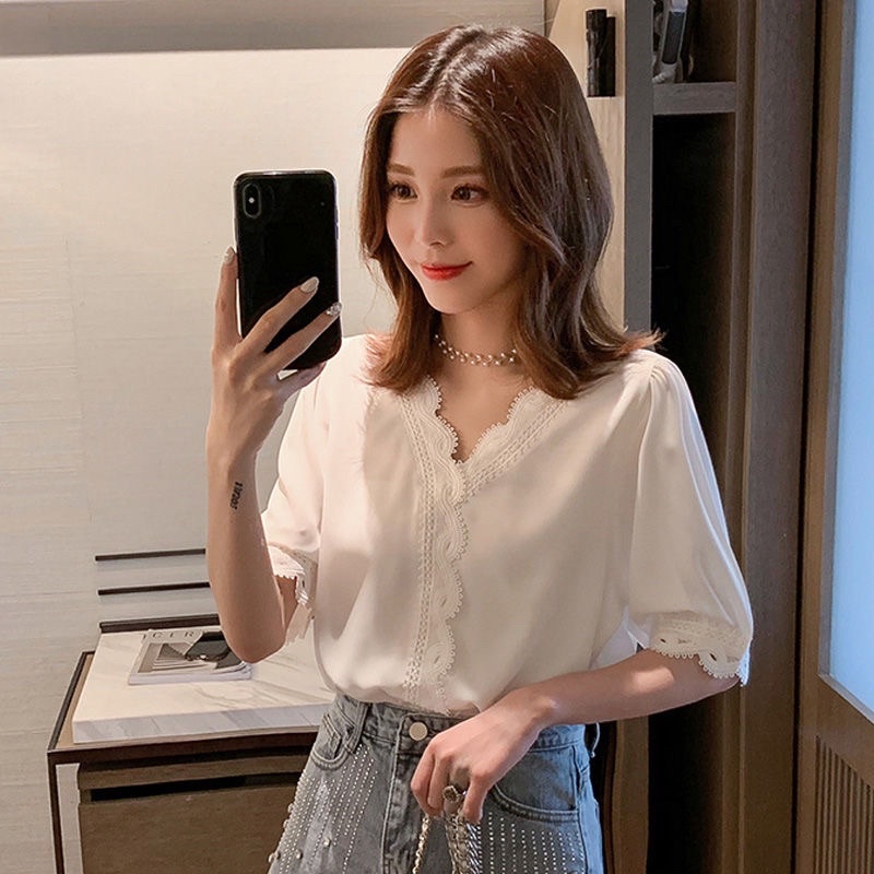 Áo Sơ Mi Voan Dáng Rộng Thiết Kế Ngọt Ngào Thời Trang Dành Cho Nữ
