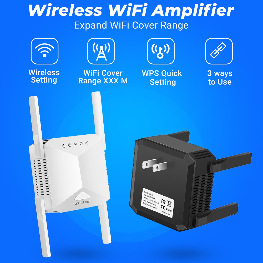 Bộ phát wifi SMATRUL 5Ghz 2.4G không dây kích sóng 1200Mbps 2.4G băng mở rộng 5G khuếch đại tín hiệu wifi 4 ăng-ten