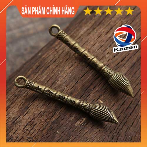 Bút văn xương, bút cổ bằng đồng nhỏ, bút mô hình sưu tầm móc chìa khóa, bút bằng đồng mạ vàng, bút chữ nho