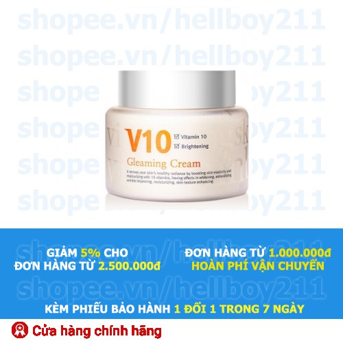 KEM DƯỠNG TRẮNG V10 GLEAMING SKINAZ MẪU MỚI