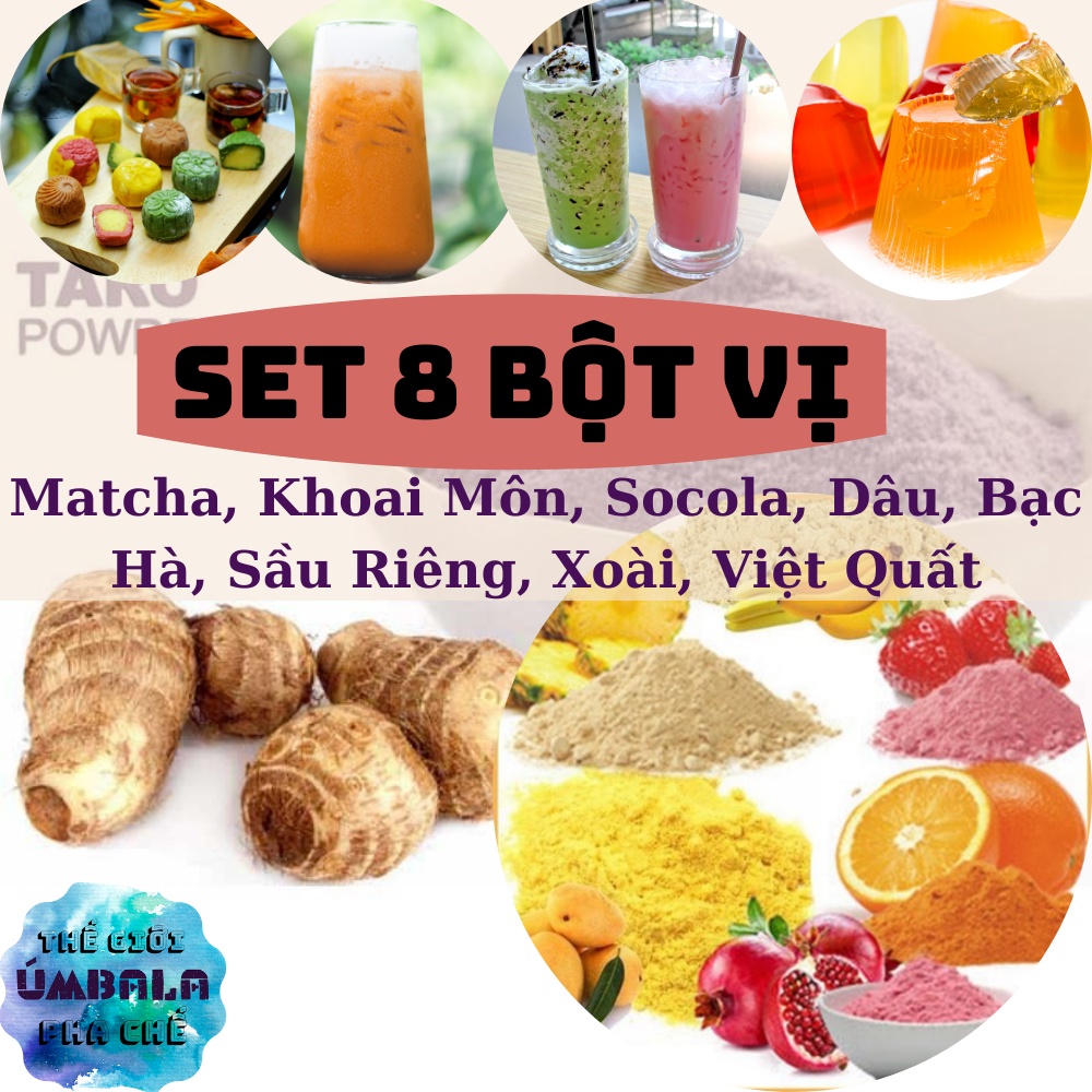 💥XẢ KHO💥 Bột Tạo Vị Pha Trà Sữa Và Vị Thạch Rau Câu Xoài, Việt Quất, Matcha, Khoai Môn, Sầu Riêng - Tiệm Pha Chế UMBALA