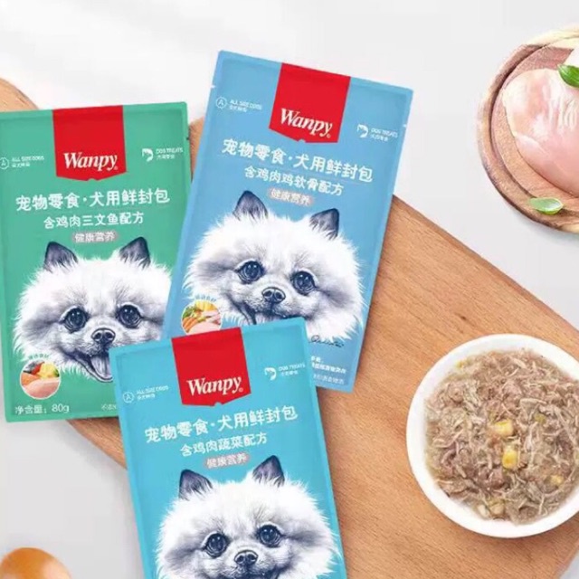[Mã PET50K giảm Giảm 10% - Tối đa 50K đơn từ 250K] Thức ăn ướt Wanpy cho cún 80g