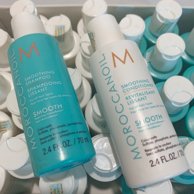 *.*CẶP DẦU GỘI XẢ DƯỠNG TÓC SIÊU MƯỢT MOROC SMOOTH/ MOROC HYDRATION MINI 70mlx2