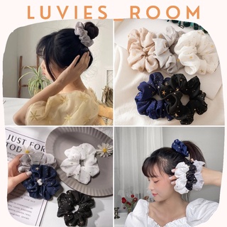 Dây buộc tóc, dây cột tóc scrunchies đính ngôi sao siêu xinh