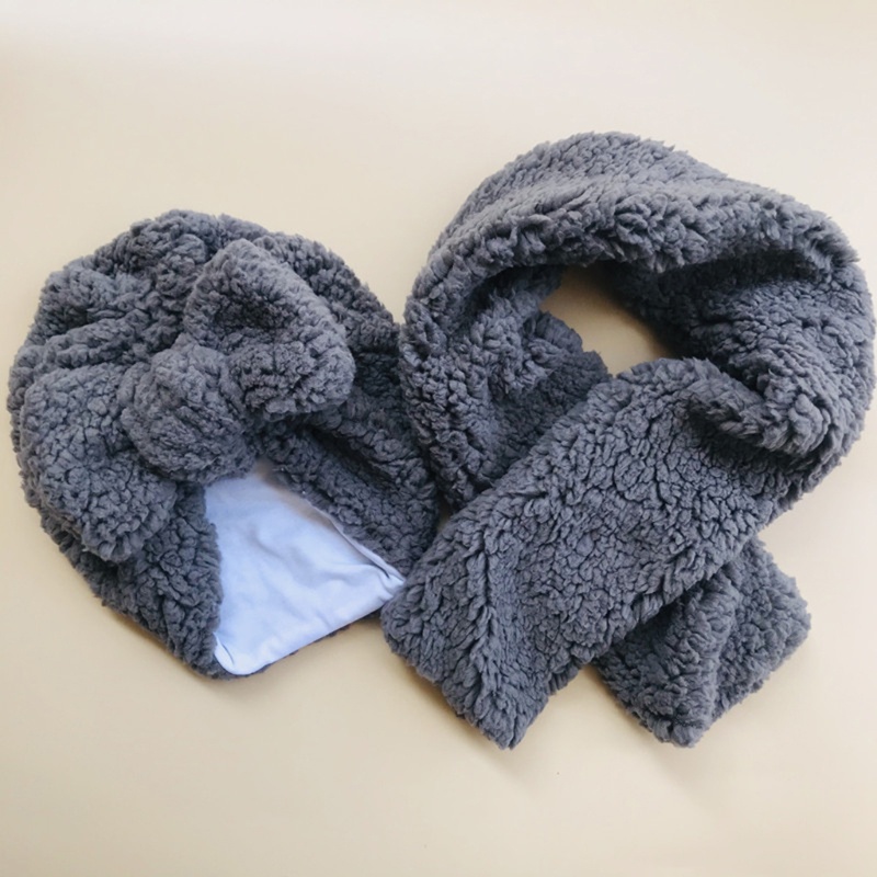 Set 2 Mũ beanie Trùm Đầu Kèm Khăn Choàng Cổ Giữ Ấm Cho Bé