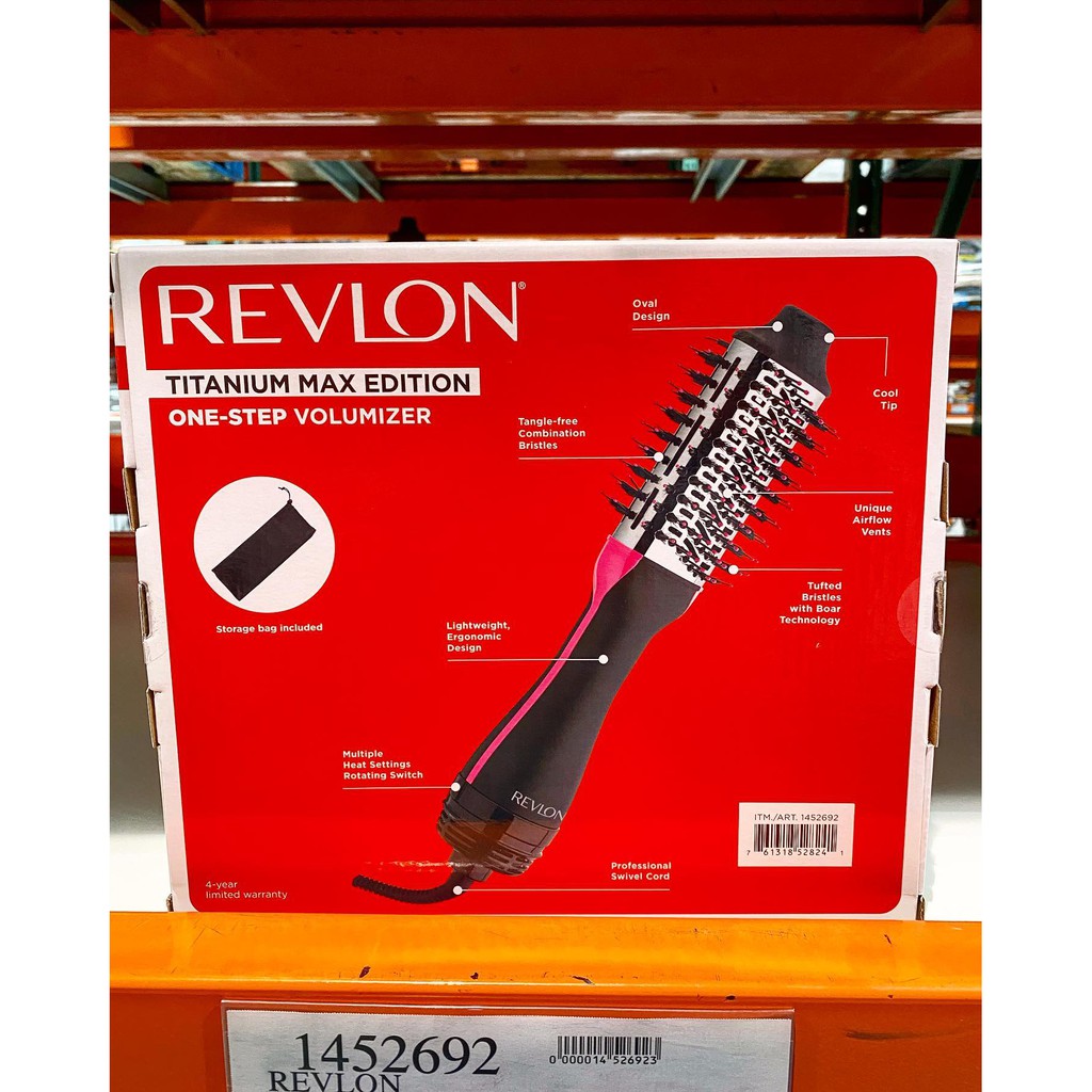Lược Điện ONE STEP Kiêm Máy Sấy Khí Tạo Phồng Đa Năng Revlon One-Step Hair Dryer and Volumizer Titanium Max Edition