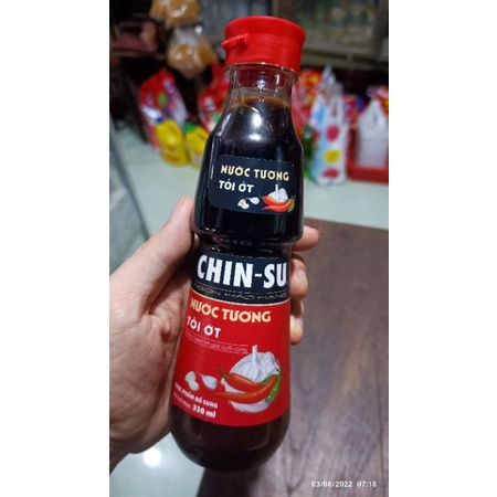 Nước tương Chinsu tỏi ớt chai 330ml