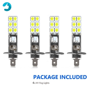 Set 4 Đèn Pha LED H1 6000K 55W 12 SMD-5050 Ánh Sáng Trắng Dành Cho Ô Tô
