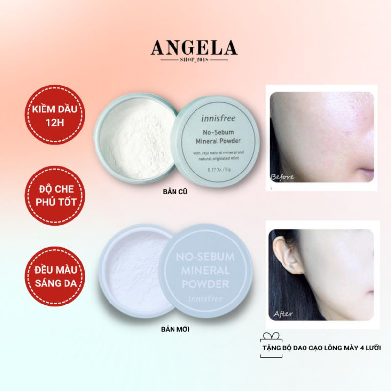 Phấn Phủ Kiềm Dầu Innisfree No-sebum Mineral Powder Chống Thấm Nước Kiểm Soát Dầu Dạng Bột 5g