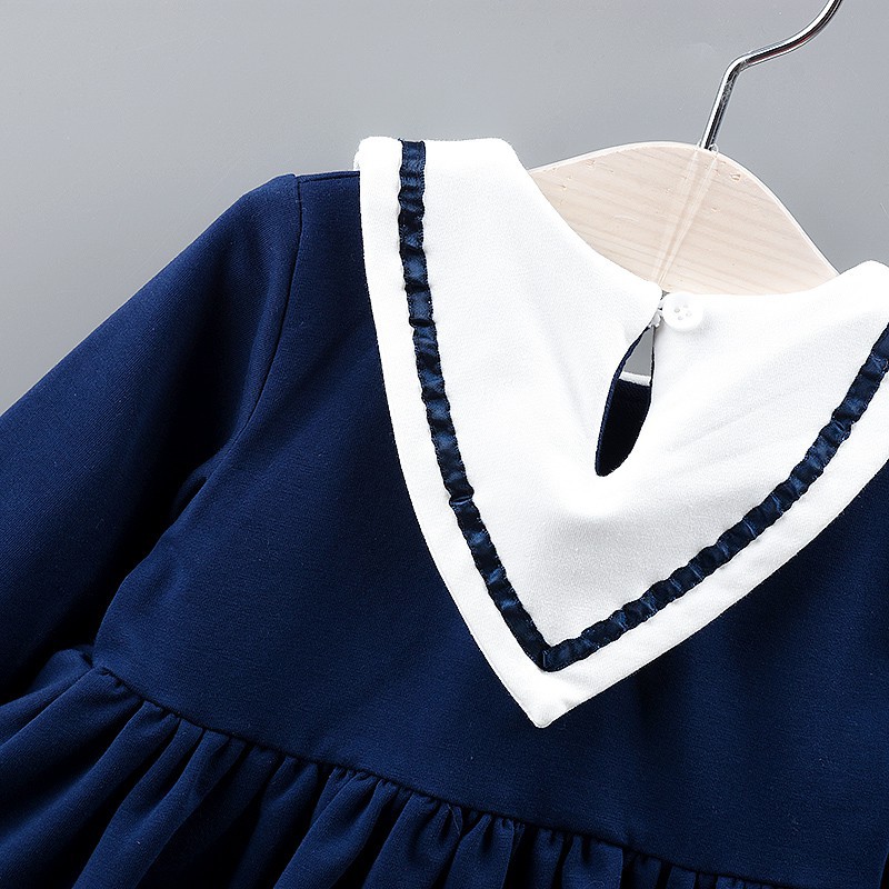 Đầm dài tay in họa tiết trái tim đáng yêu dành cho bé gái