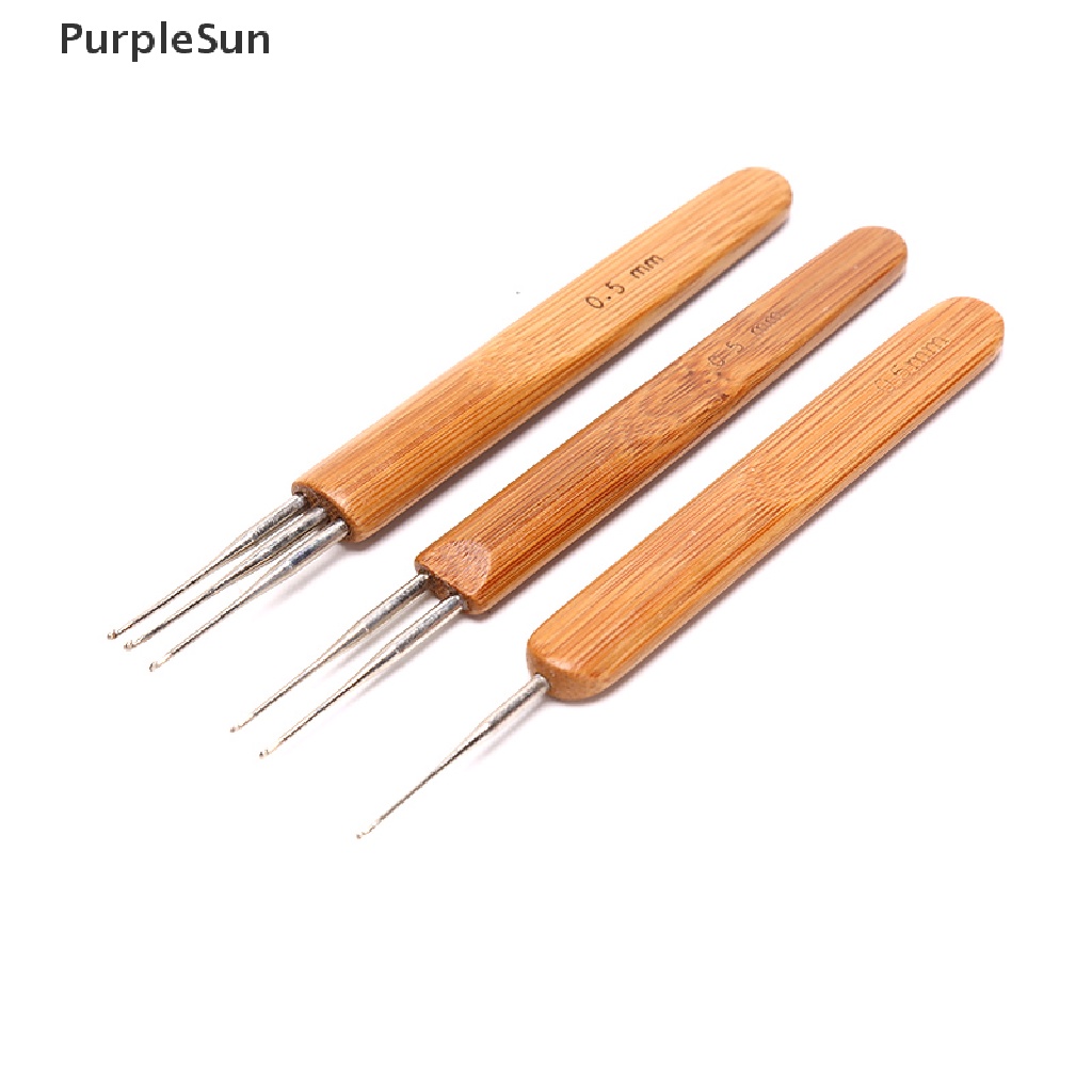 Dụng cụ móc len 0.5mm 0.75mm bằng tre có 1 đầu móc/ 2 đầu móc