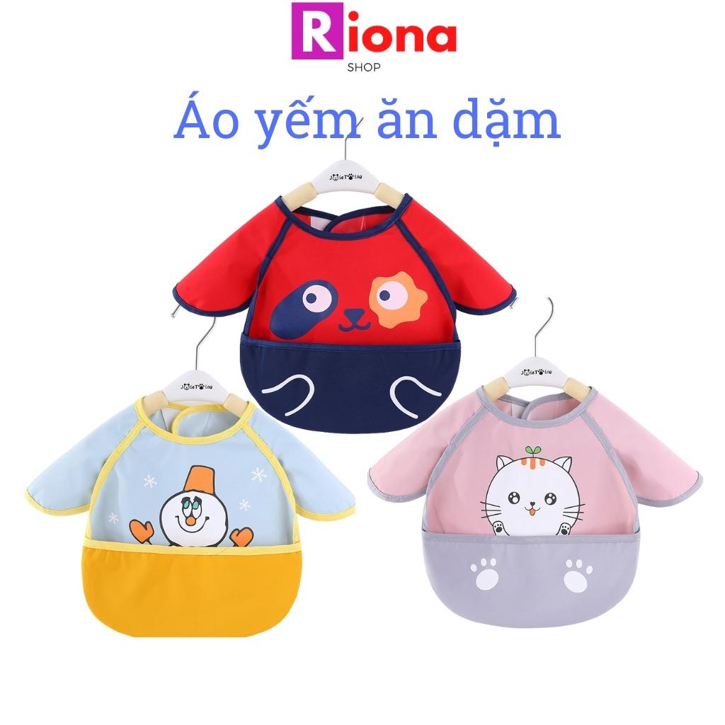 Áo yếm ăn dặm chống thấm có máng Blw cho bé RIONASHOP