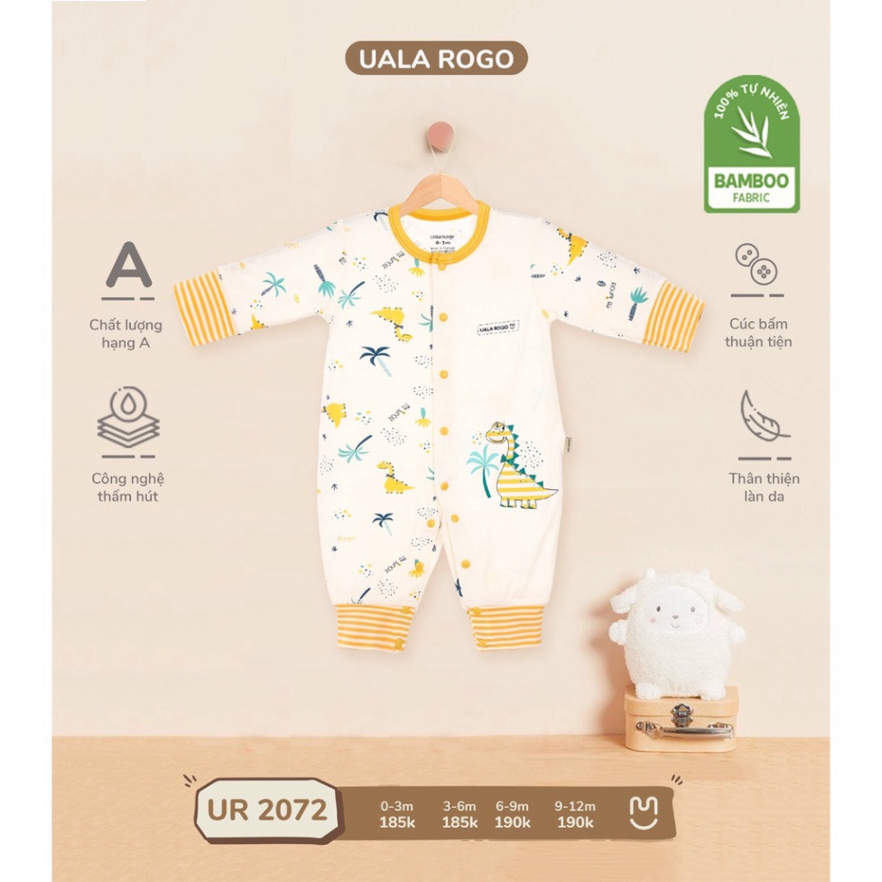 Body dài tay cài giữa Uala rogo vải sợi tre