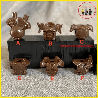 Phụ kiện lego áo giáp nâu cho lính minifigures trung cổ PGPJ