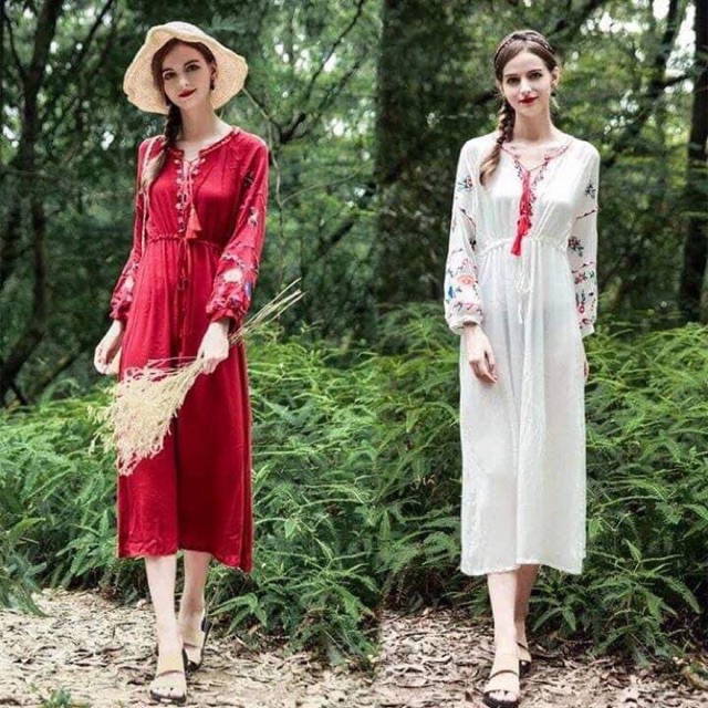 Đầm boho thêu tay