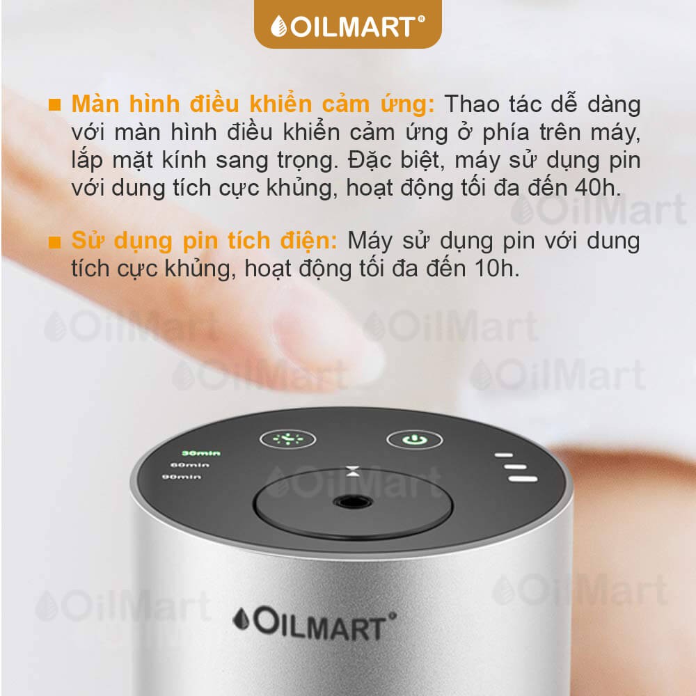 Máy Khuếch Tán Tinh Dầu Oilmart Dành Cho Ô Tô Cao Cấp (Không Dùng Nước) - 5W 10ml