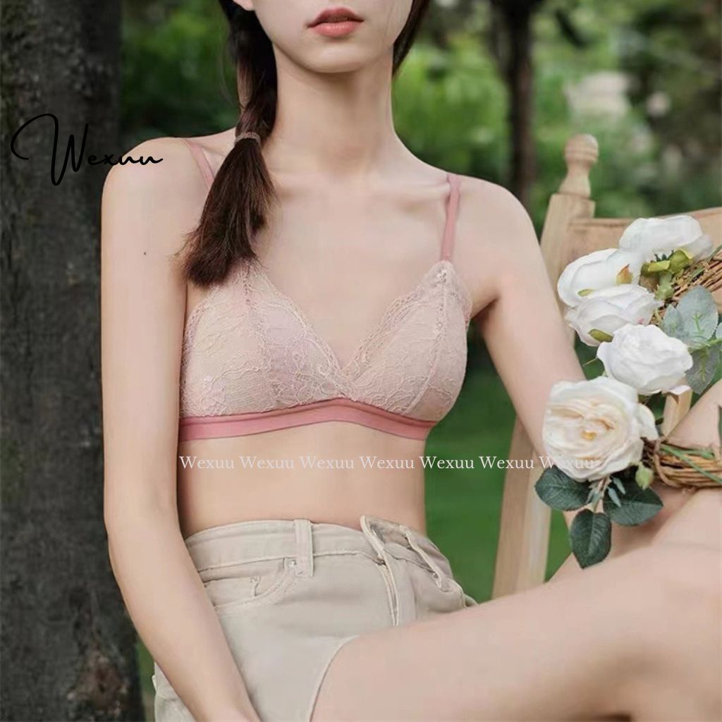 Áo lót nữ không gọng đệm mỏng Wexuu Design, vải ren hoa mềm mại phong cách quyến rũ - AV33