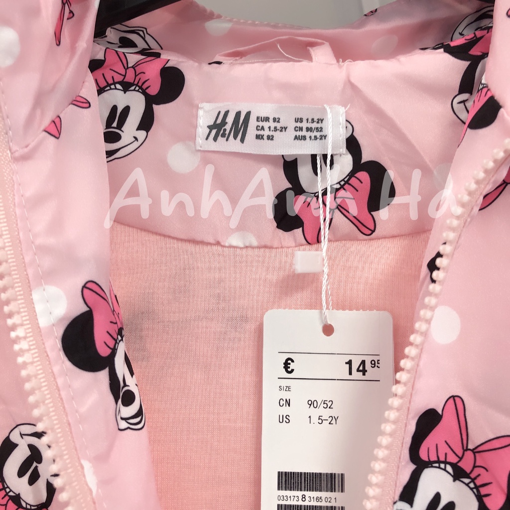 Áo khoác cho bé gái - Áo khoác gió 2 lớp Hm cho bé gái size 1-6t