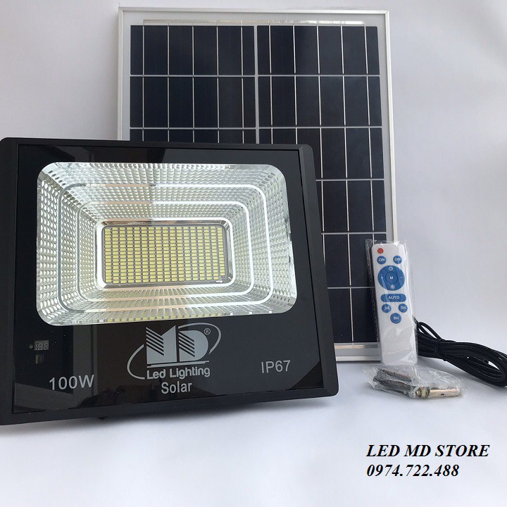 Đèn năng lượng mặt trời 100W có đồng hồ báo pin-PNL100W