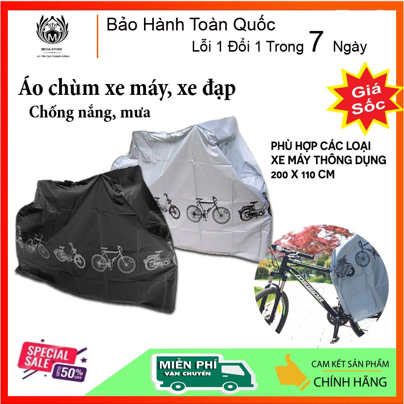 Áo Chùm Xe Máy, Xe Đạp - Bạt Chùm Chống Nắng Mưa - Bảo Vệ Xe Của Bạn