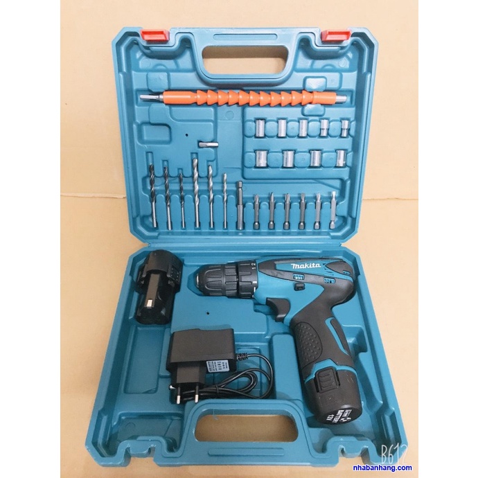 Máy khoan Makita 12v-khoan pin-tặng phụ kiện