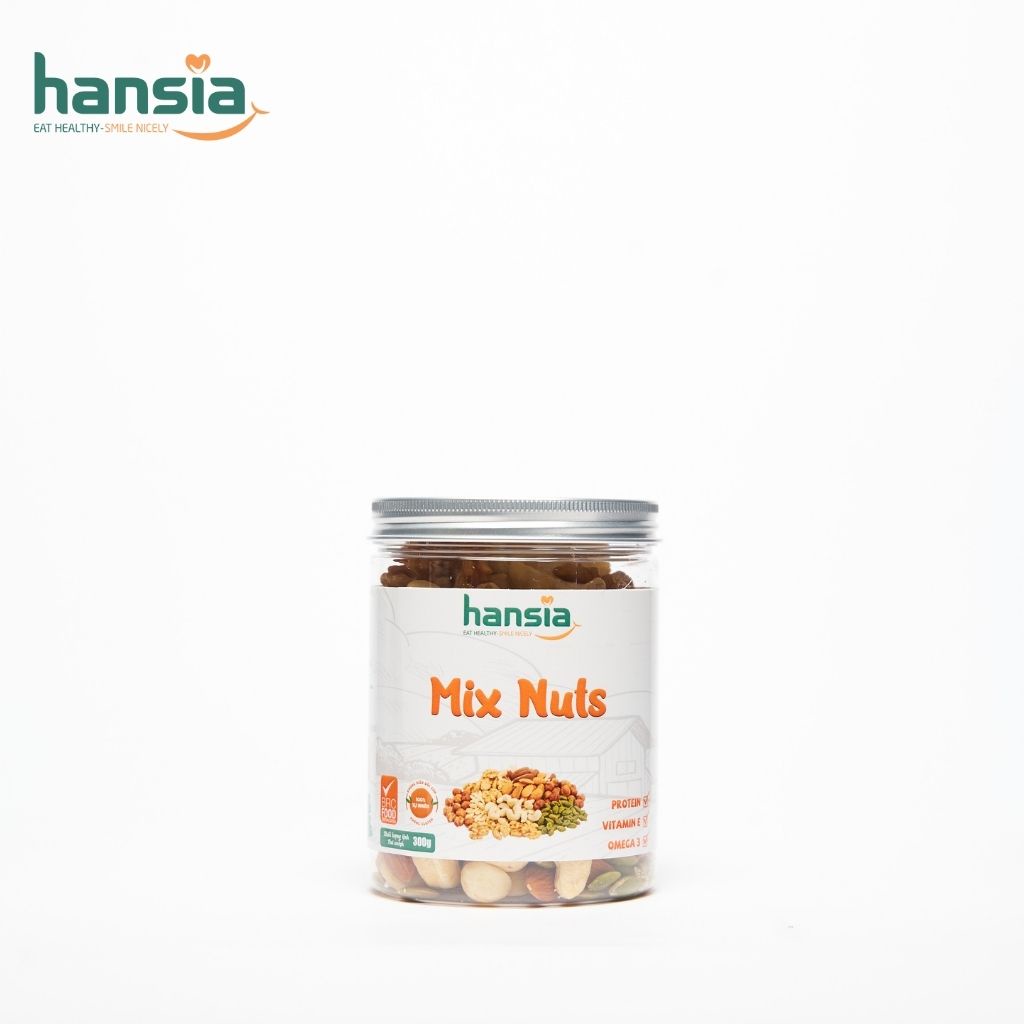 Hạt Các Loại Mix Nuts HANSIA Nhiều Vị Thơm Ngon, Phù Hợp Chế Độ Dinh Dưỡng Lành Mạnh Giàu Năng Lượng 300g - 500g
