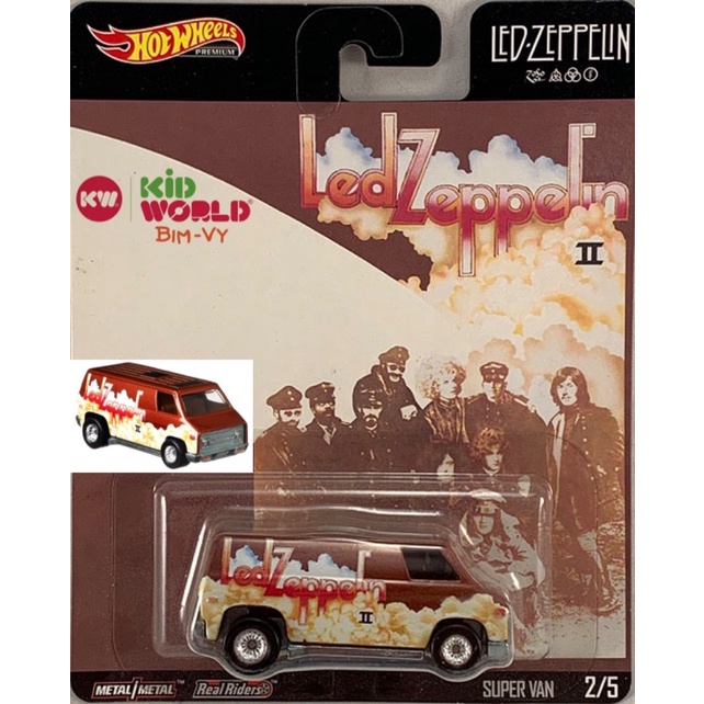 Xe mô hình Hot Wheels Premium Pop Culture Led Zeppelin Series 2020 Super Van GJR15, bánh cao su.