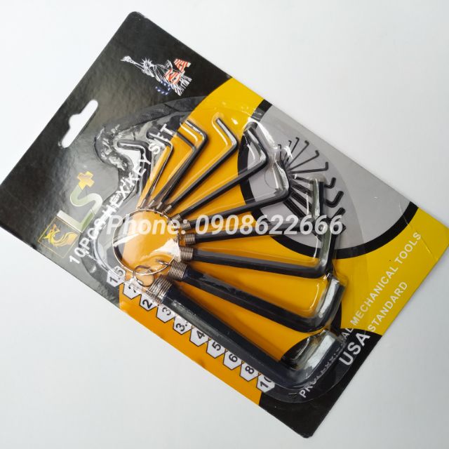 Bộ tool lục giác đa năng 10 món bằng thép chất lượng cao cực kỳ bền bỉ