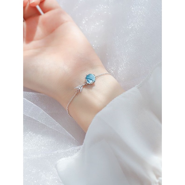 Vòng tay nữ bạc S925 - Lắc tay nữ bạc Ý Blue Ocean dễ thương, thanh lịch Vườn Trang Sức