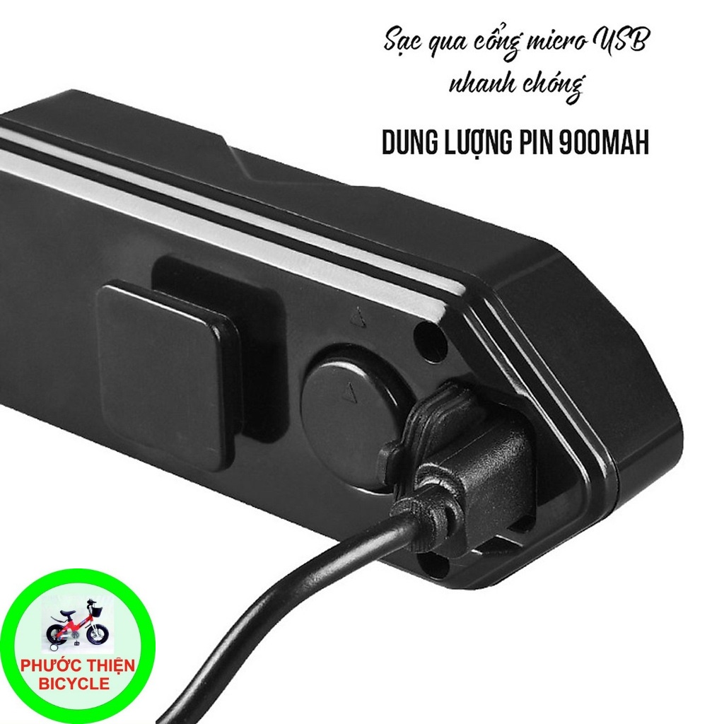 Đèn xi nhan xe đạp không dây ,điều khiển từ xa , sạc micro usb ,có còi, đèn đuôi sáng rõ ,cảnh báo tốt