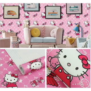 [mua3giam5k] 10m giấy dán tường kitty nơ