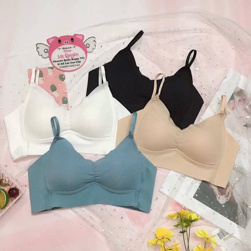 Áo lót bra nữ su lạnh mút mỏng không gọng, bản to che khuyết điểm, dáng áo ôm trọn ngực cho nàng tự tin cả ngày