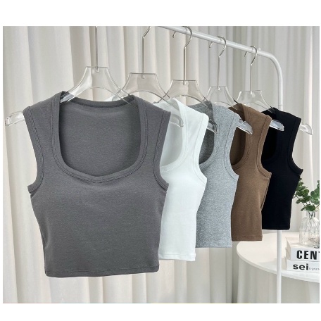 [Mã FADEP0610 giảm 10K đơn 99K] ÁO CROPTOP - ÁO BA LỖ cổ vuông có mút ngực B01 | BigBuy360 - bigbuy360.vn