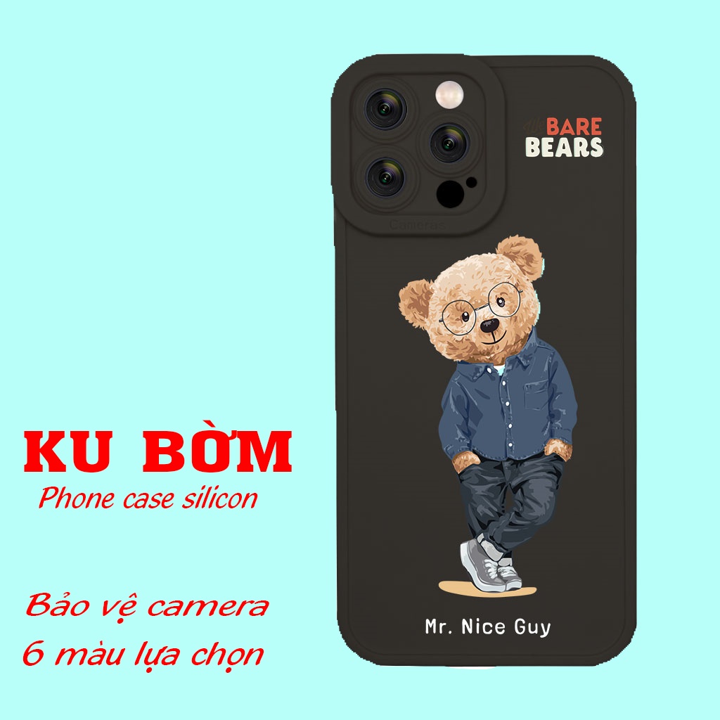 Ốp lưng Gấu bông Chú gấu phong cách thời trang cho Iphone 6 7 8 Plus 11 12 13 mini Pro Max X Xr HA-22BEAR002