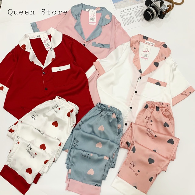 Bộ Ngủ Lụa Cao Cấp Tay Ngắn Quần Dài  [ Chất: Mềm, Mịn, Mát ] Hàng Có Size, Quần Có Túi | BigBuy360 - bigbuy360.vn