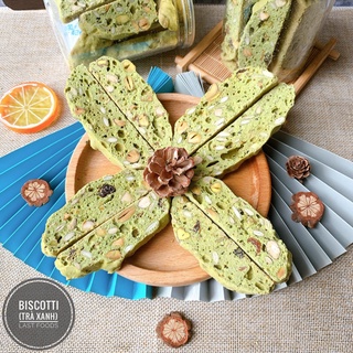 Bánh BISCOTTI vị trà xanh không đường, bánh ăn kiêng hũ 250gr- LOVEFOODS