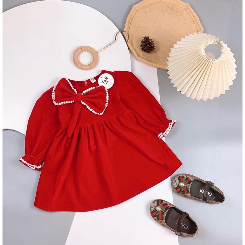 ĐẦM NOEL CHO BÉ GÁI ĐẦM NHUNG ĐỎ CHO BÉ GÁI SỊN