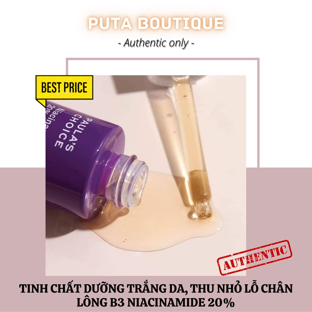 TINH CHẤT DƯỠNG TRẮNG DA, THU NHỎ LỖ CHÂN LÔNG B3 NIACINAMIDE 20%