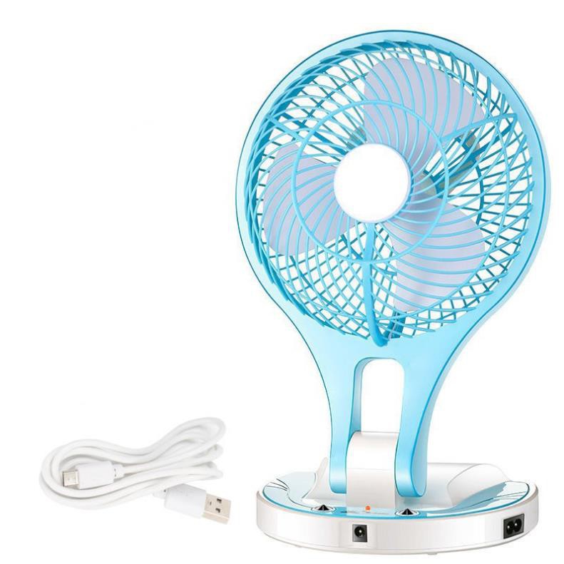 🌦️Bảo Hành 3 Tháng🌦️ Quạt Mini Để Bàn Sạc Tích Điện Kèm Đèn Led Học Fan HT-5580, Mẫu Mới Nhất 2021